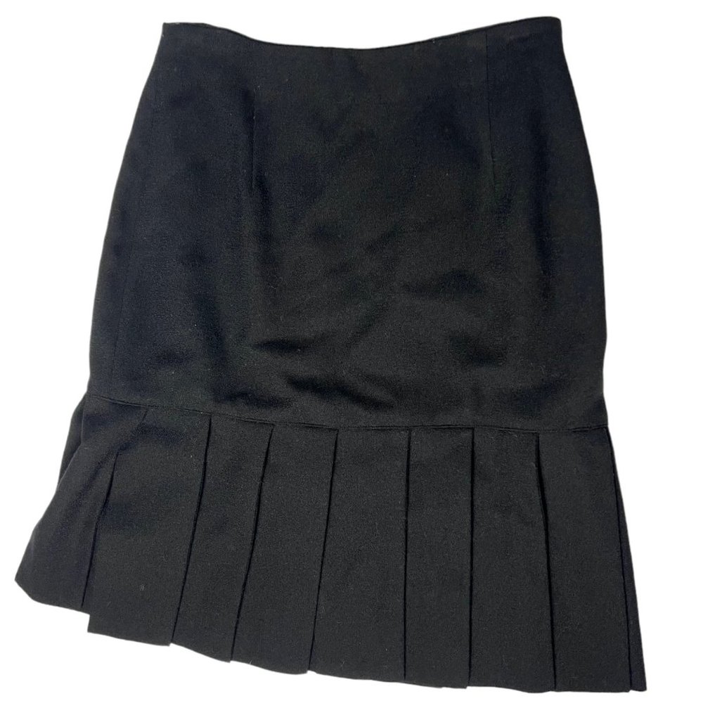 Preston and York Womens Black Wool Pencil Kick Hem Skirt Size 8